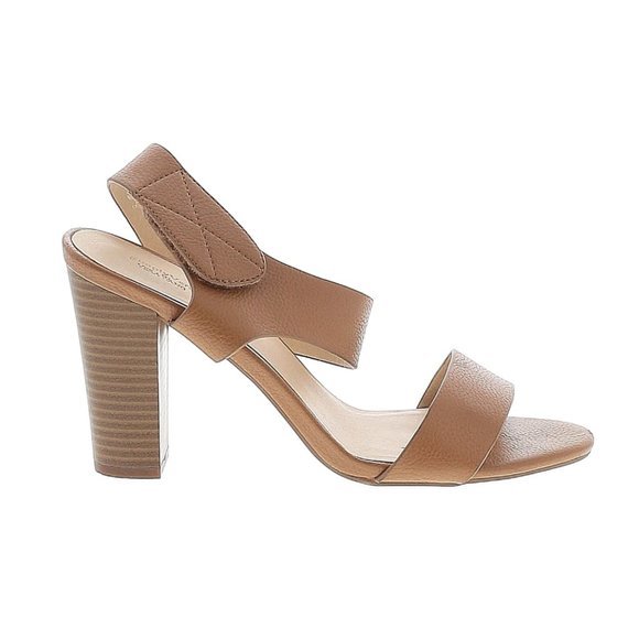 Simply Vera Wang Tan Wooden‎ Block Braestar Heels Size 6.5 - Picture 1 of 7